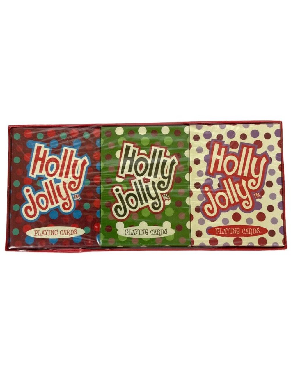 Holly Jolly Playing Cards 3 Decks Set By Russ Berrie Christmas Holiday Theme